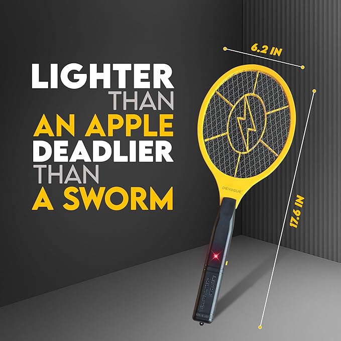 DEVOGUE® Pack of 2 Electric Fly Swatter Bug Zapper Battery Operated Flies Killer Indoor & Outdoor Pest Control Mosquito Zapper and Insect Catcher Racket (Packing May Vary)